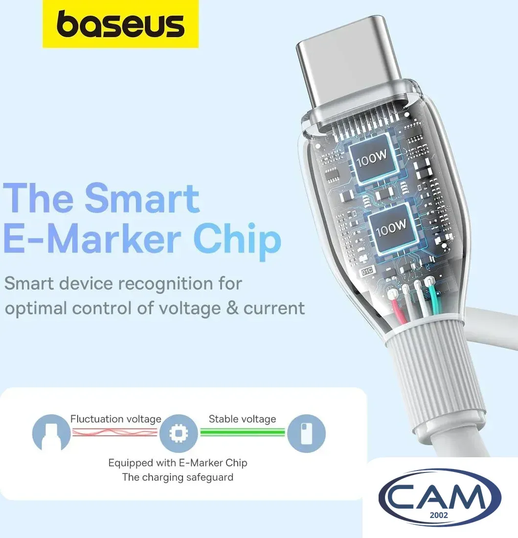 Кабель Baseus Pudding Series Fast Charging Cable 100W USB Type-C - USB Type-C (2 м, белый)