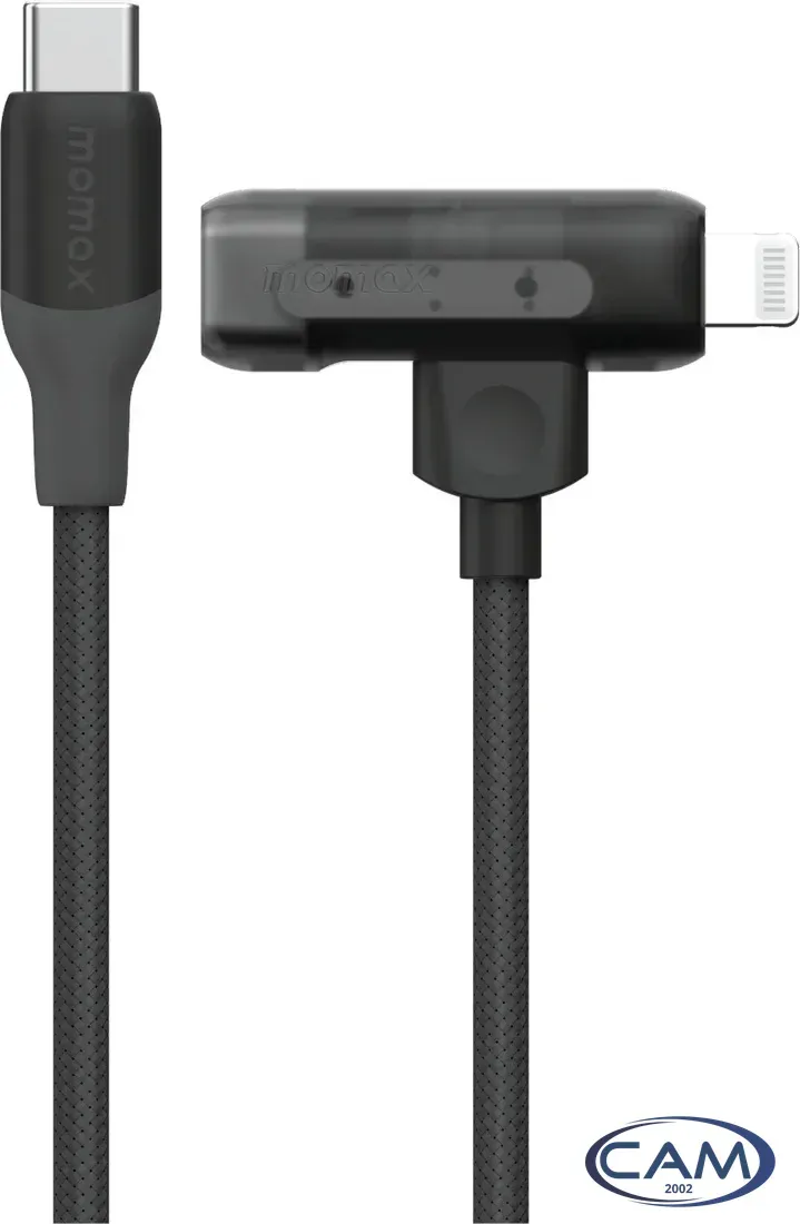 Кабель Momax DL56D 1-Link Flow Duo USB Type-C - Lightning/USB Type-C (1.5 м, черный)