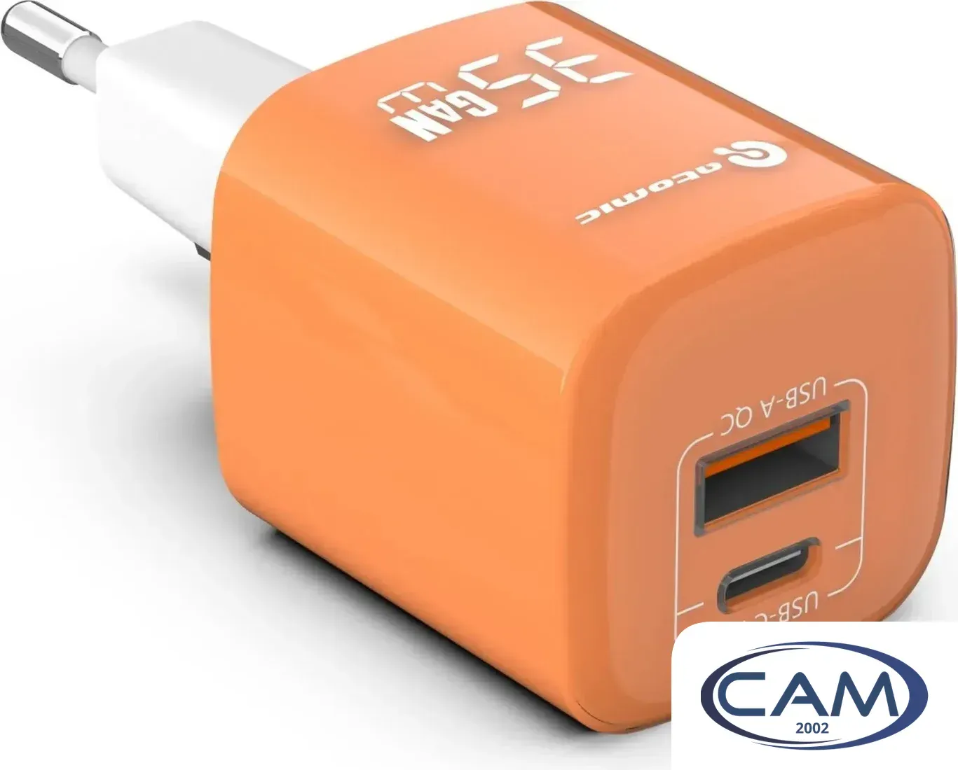 Адаптер питания Atomic Crystal G351 GAN 35W USB Type-C (оранжевый)