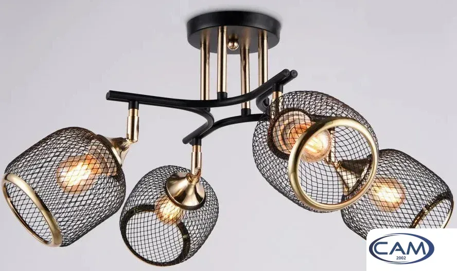 Люстра средней высоты Ambrella light Traditional TR80177/4 BK/FGD (черный/золото)