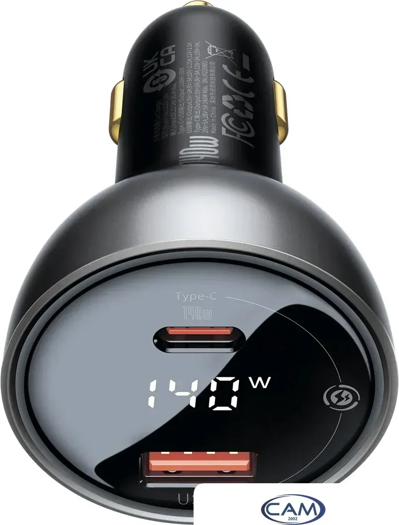 Автомобильное зарядное Baseus Digital Display PD3.1 Dual Fast Charger U+С 140W Set CGZX070001