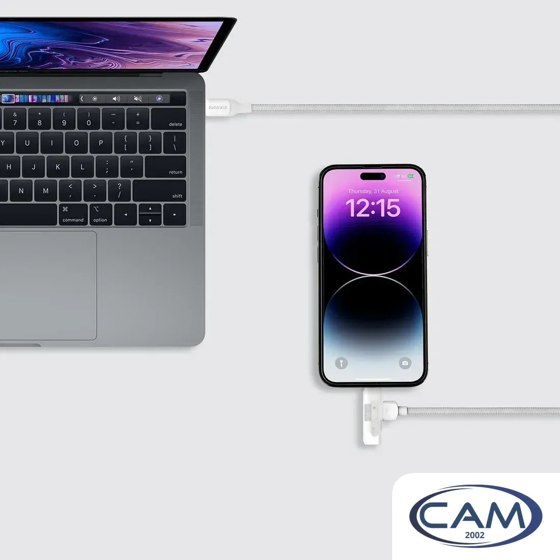 Кабель Momax DL56W 1-Link Flow Duo USB Type-C - Lightning/USB Type-C (1.5 м, белый)