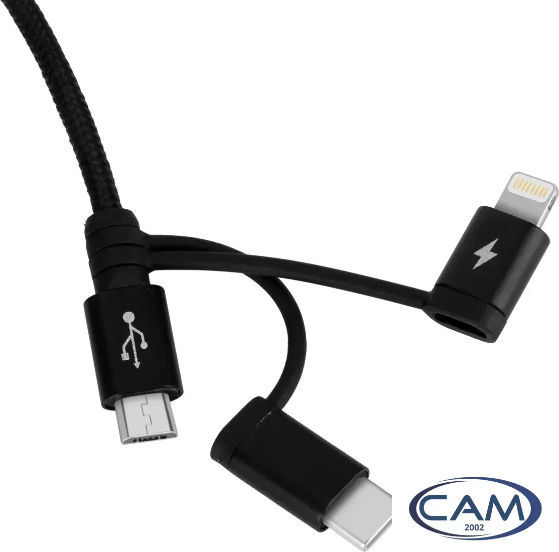 Кабель Momax DX1D OneLink 3-in-1 USB Type-A - Lightning/microUSB/USB Type-C (1 м, черный)
