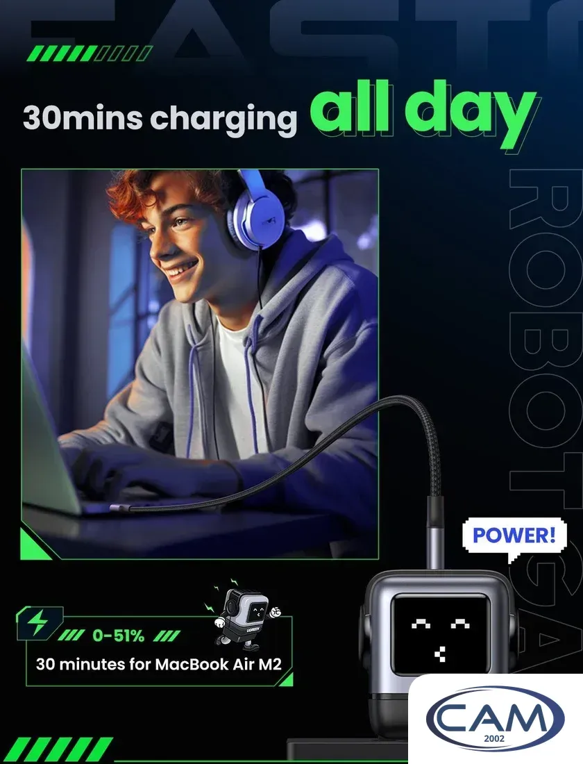 Сетевое зарядное Ugreen Nexode RG 65W CD361 (черный/серый)