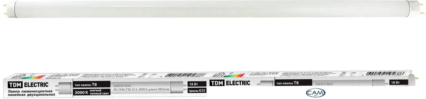 Люминесцентная лампа TDM Electric ЛЛ-18Вт/765 T8/G13 6500 К SQ0355-0027
