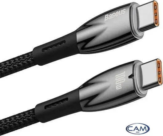 Кабель Baseus Glimmer Series Fast Charging Data Cable USB Type-C - Type-C 100W CADH000801 (2 м, черный)