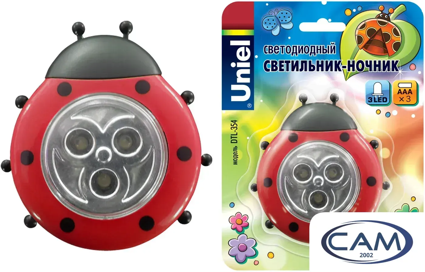 Ночник Uniel DTL-354 Божья Коровка (красный)