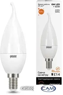 Светодиодная лампочка Gauss Elementary E14 6Вт 4100K [34116]