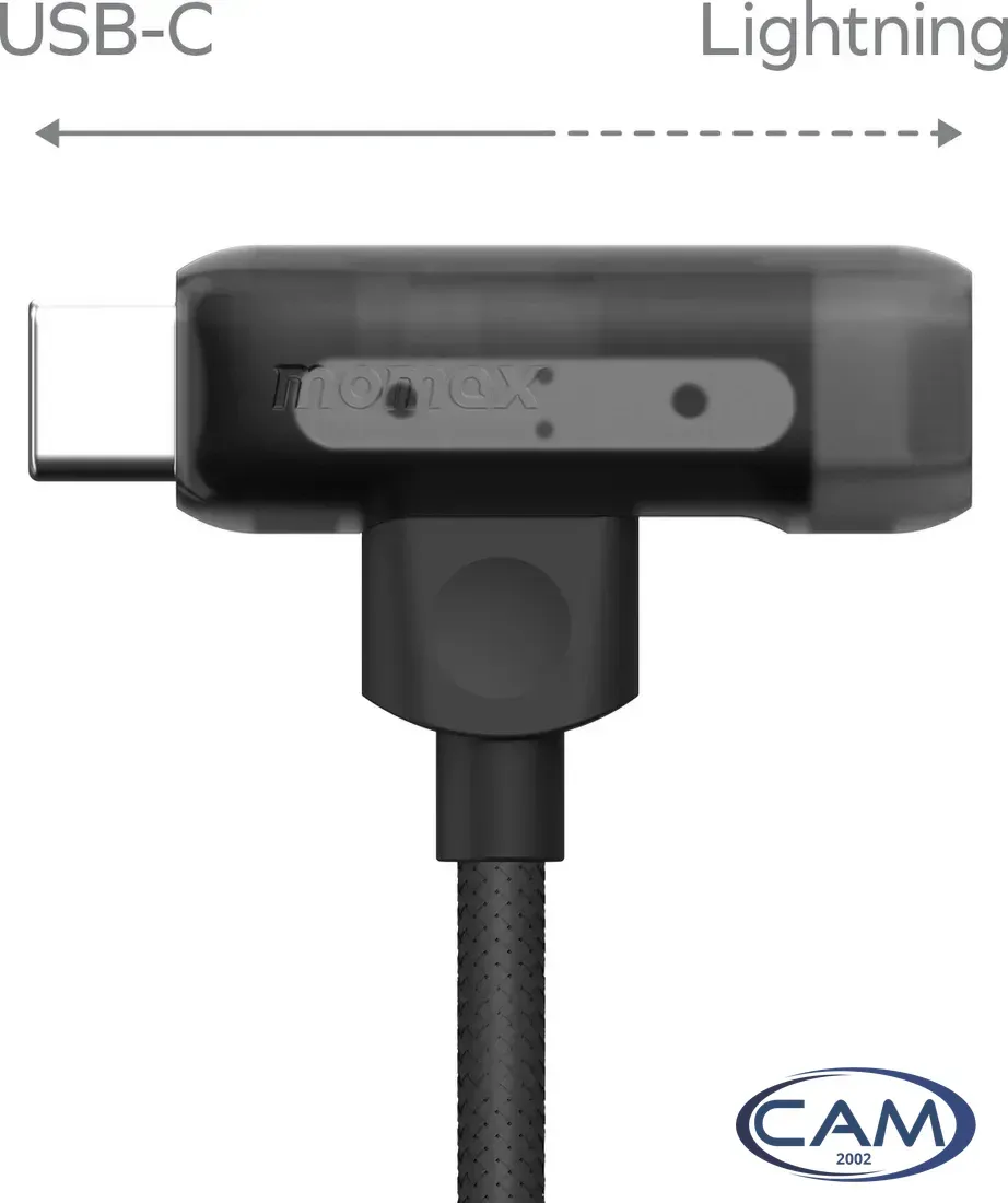 Кабель Momax DL56D 1-Link Flow Duo USB Type-C - Lightning/USB Type-C (1.5 м, черный)