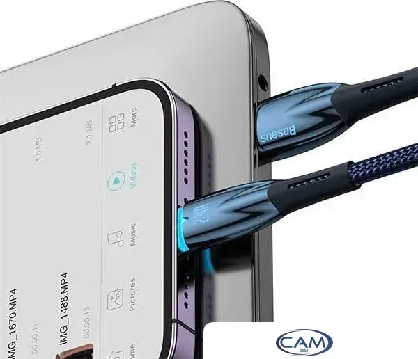 Кабель Baseus Glimmer Series Fast Charging Data Cable USB Type-A - Lightning 2.4A CADH000303 (2 м, синий)