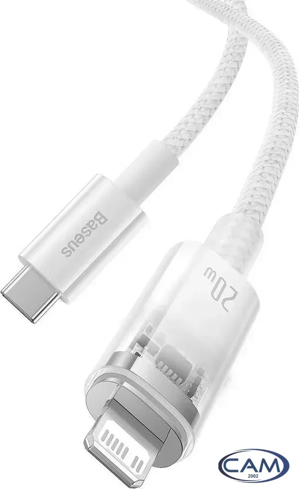 Кабель Baseus Explorer Series Fast Charging Cable with Smart Temperature Control 20W USB Type-C - Lightning (1 м, белый)