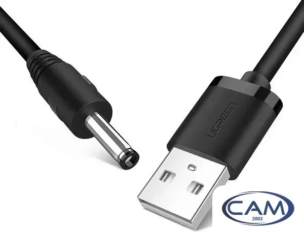Кабель Ugreen US277 USB 2.0 Type-A - DC 3.5 мм 10376 (1 м, черный)