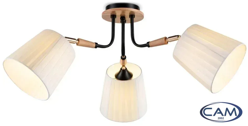 Люстра средней высоты Ambrella light Traditional TR4731/3 BK/LWD (черный/светлое дерево)