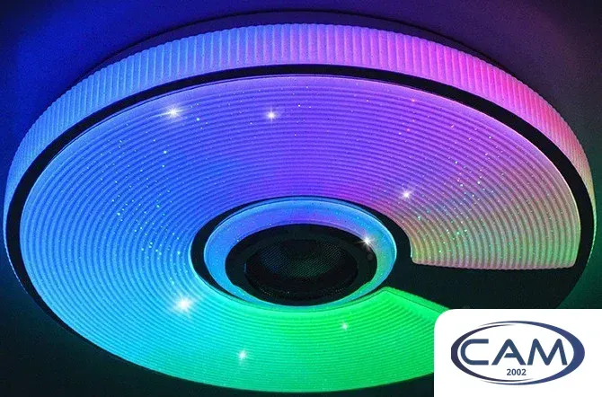 Припотолочная люстра Estares Song RGB 60W R-APP-380x70-WHITE/CHROME/SHINY-220-IP20