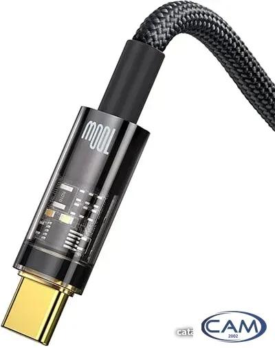 Кабель Baseus Explorer Series Auto Power-Off Fast Charging USB Type-A -USB Type-C (2 м, черный)