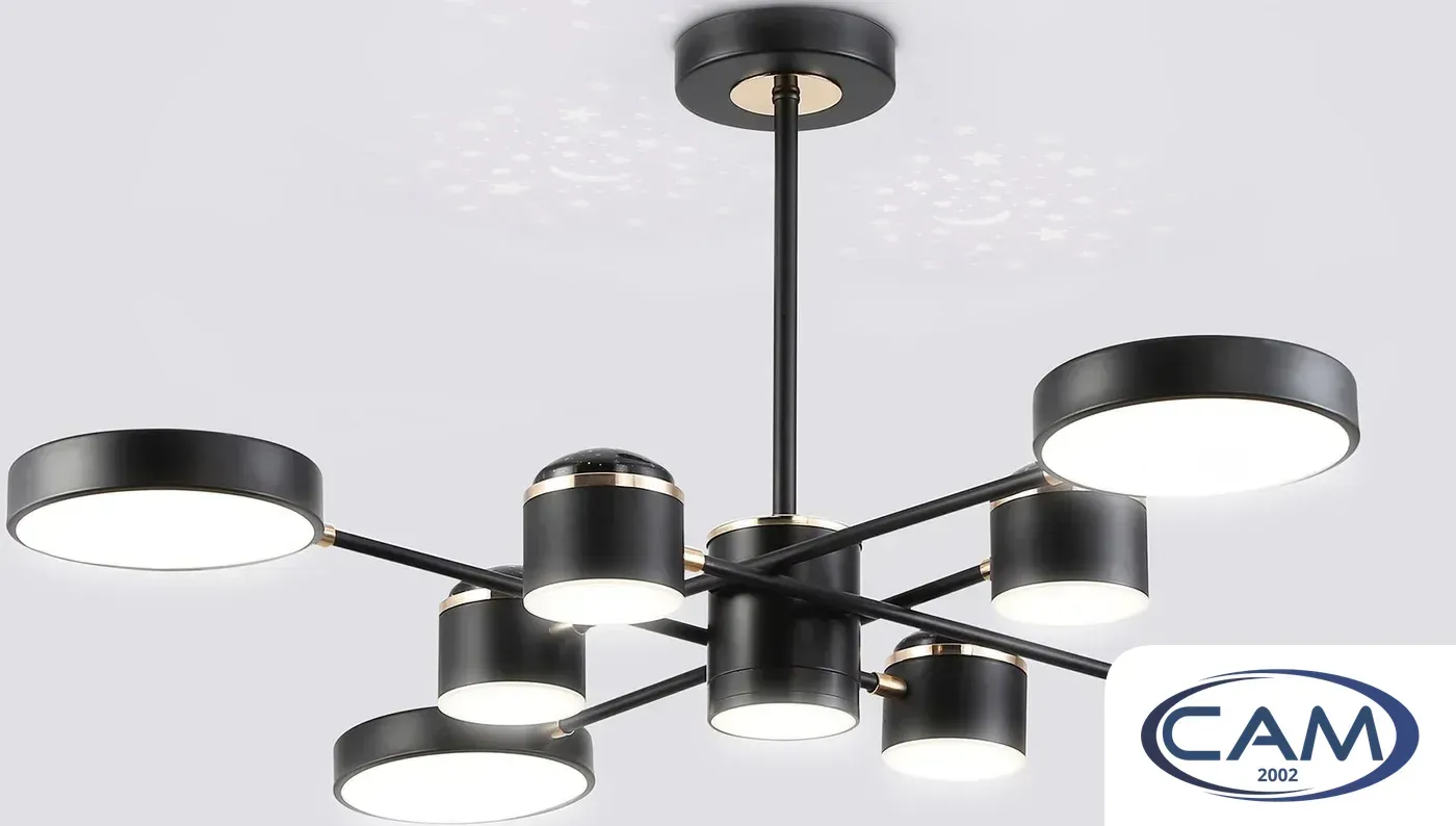 Подвесная люстра Ambrella light FL51629/9+4 BK/FGD (черный/золото)