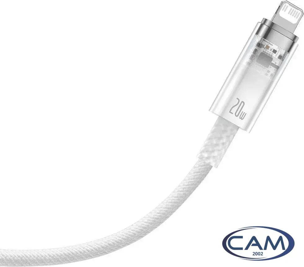 Кабель Baseus Explorer Series Fast Charging Cable with Smart Temperature Control 20W USB Type-C - Lightning (1 м, белый)