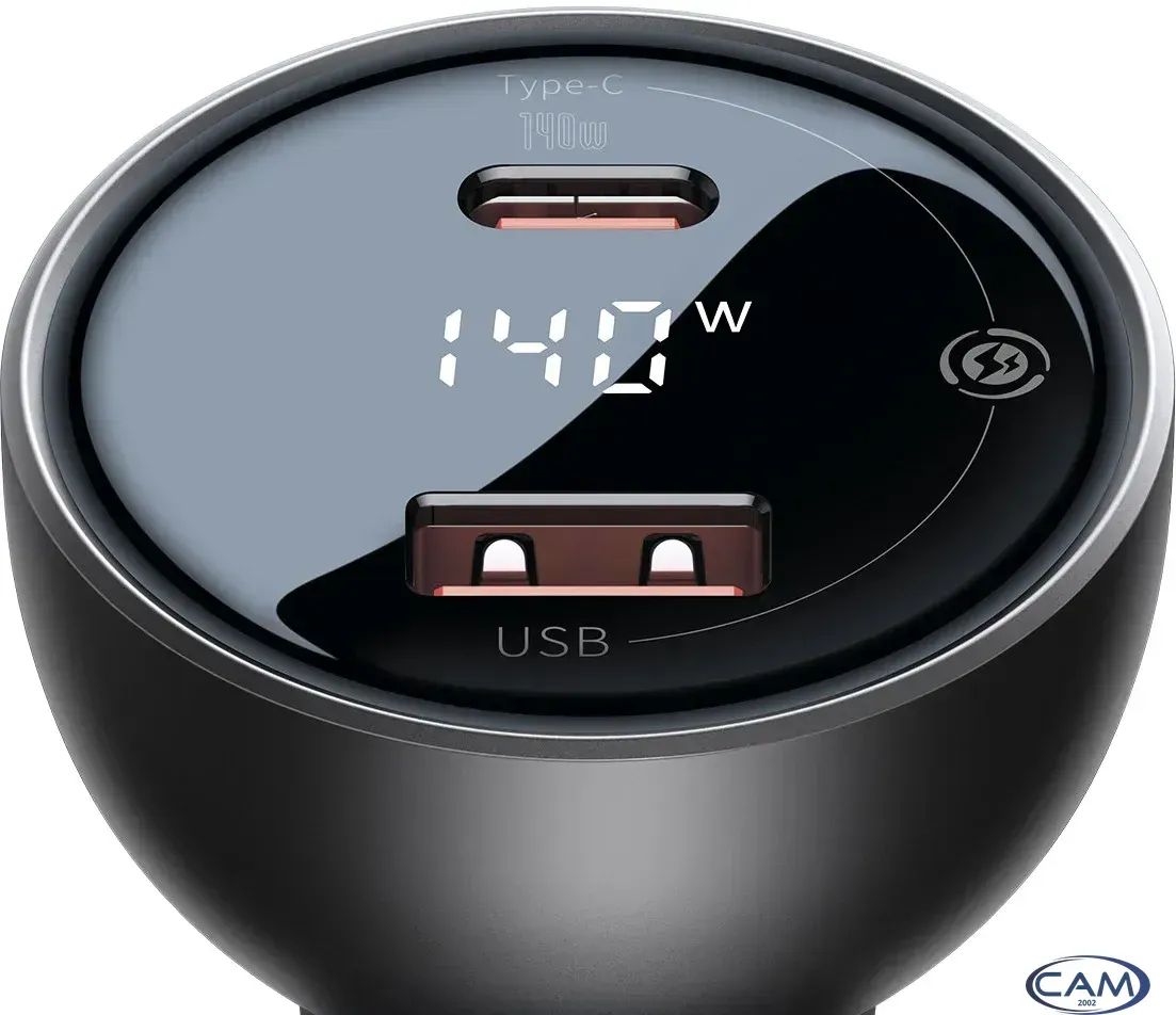 Автомобильное зарядное Baseus Digital Display PD3.1 Dual Fast Charger U+С 140W Set CGZX070001