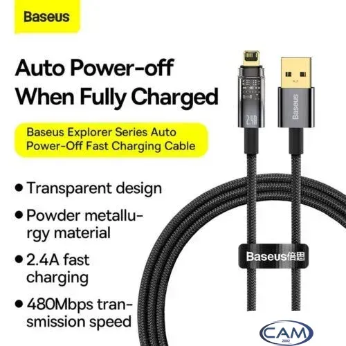 Кабель Baseus Explorer USB Type-A - Lightning (2 м, черный)