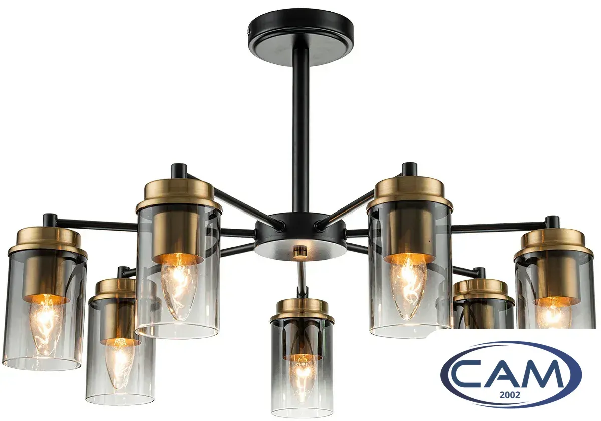 Люстра средней высоты Escada 2118/7P (Black/Brass)