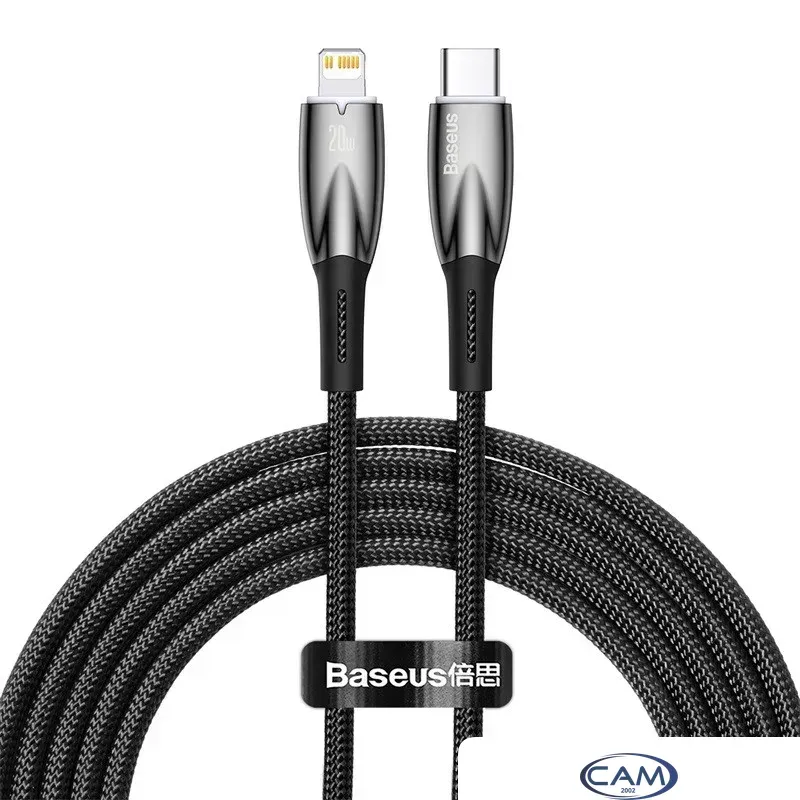 Кабель Baseus Glimmer Series USB Type-C - Lightning (2 м, черный)