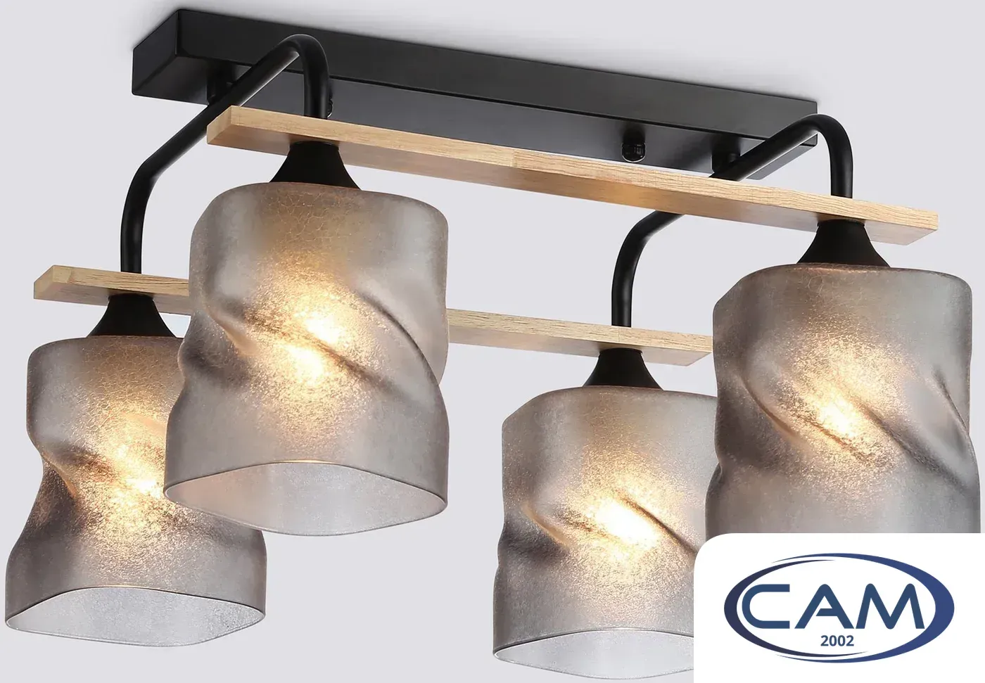 Подвесная люстра Ambrella light TR3033249/4 BK/WD (черный/дерево)