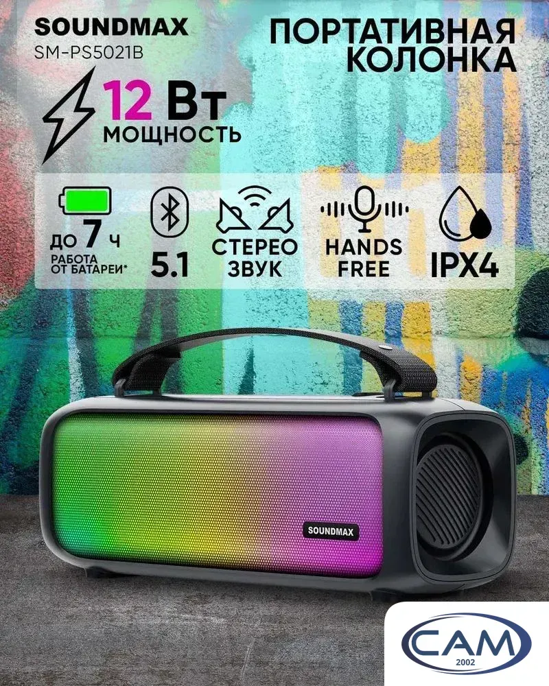Беспроводная колонка Soundmax SM-PS5021B (черный)