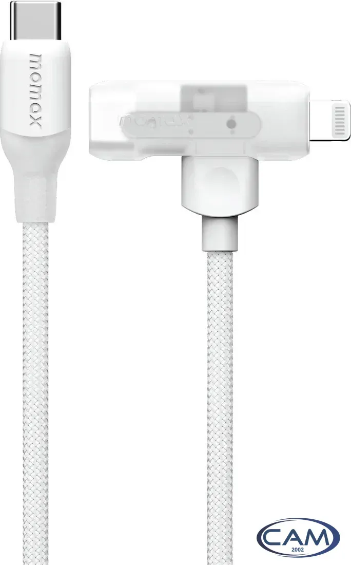 Кабель Momax DL56W 1-Link Flow Duo USB Type-C - Lightning/USB Type-C (1.5 м, белый)
