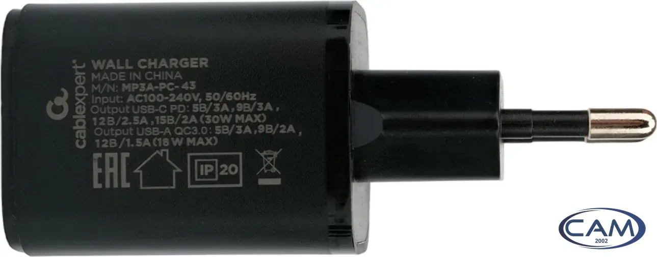 Сетевое зарядное Cablexpert MP3A-PC-43