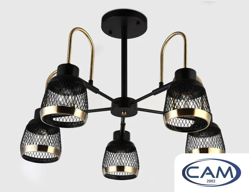 Люстра средней высоты Ambrella light TR8002/5 SB/BK (бронза/черный)
