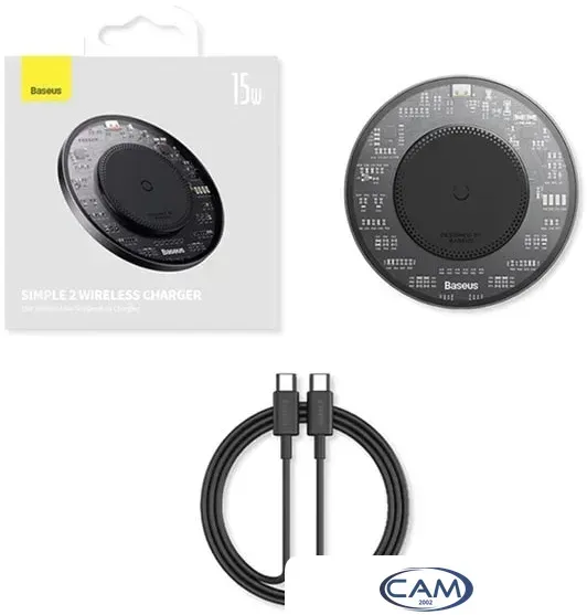 Беспроводное зарядное Baseus Simple 2 Wireless Charger 15W CCJJ050001 (черный)