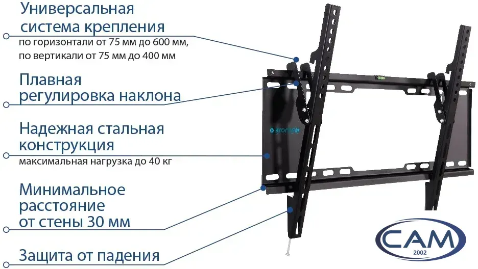 Кронштейн для телевизора Kromax IDEAL-102 (черный)
