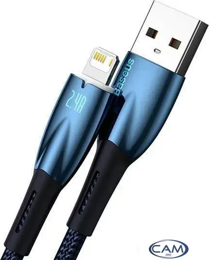 Кабель Baseus Glimmer Series Fast Charging Data Cable USB Type-A - Lightning 2.4A CADH000303 (2 м, синий)