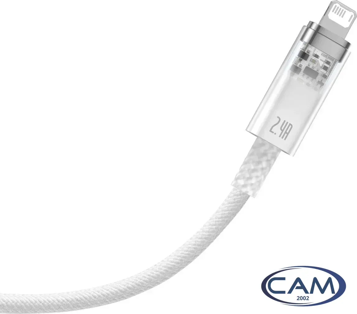 Кабель Baseus Explorer Series Fast Charging Cable with Smart Temperature Control 2.4A USB Type-A - Lightning (1 м, белый)