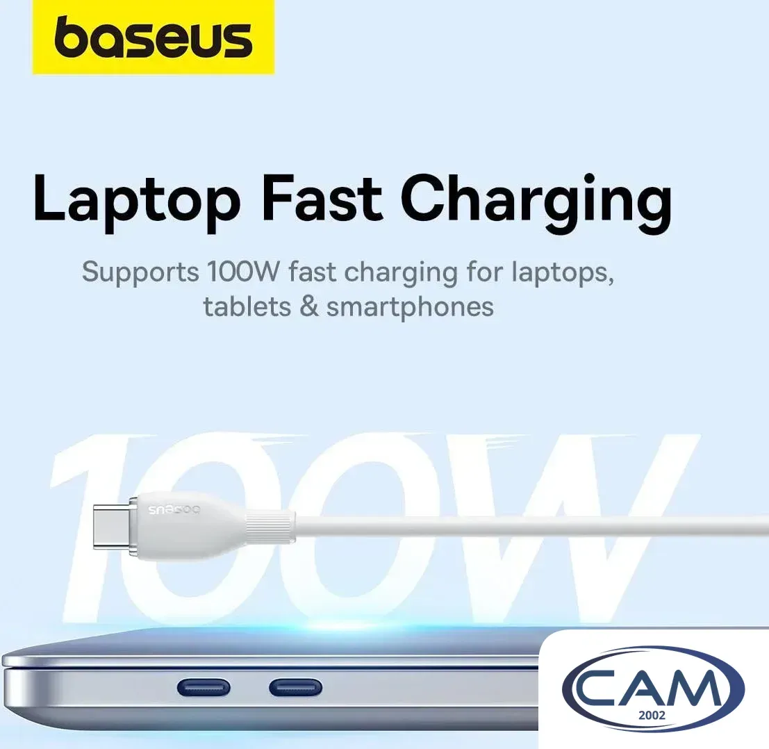 Кабель Baseus Pudding Series Fast Charging Cable 100W USB Type-C - USB Type-C (2 м, белый)